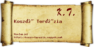 Koszó Terézia névjegykártya
