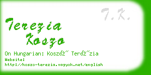 terezia koszo business card